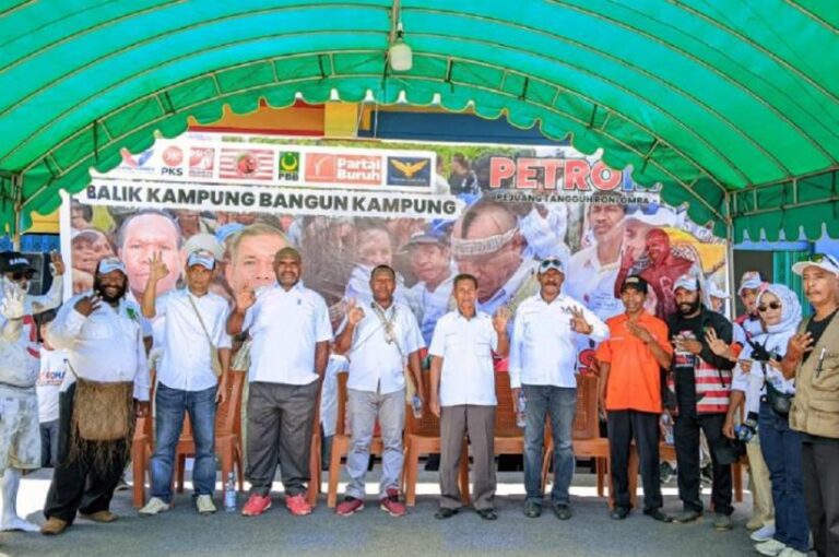 Teks Foto: Partai Perindo Boven Digoel sambut antusias kemenangan paslon Roni Omba dan Marlinus dalam quick countu PSU Boven Digoel. (ist)